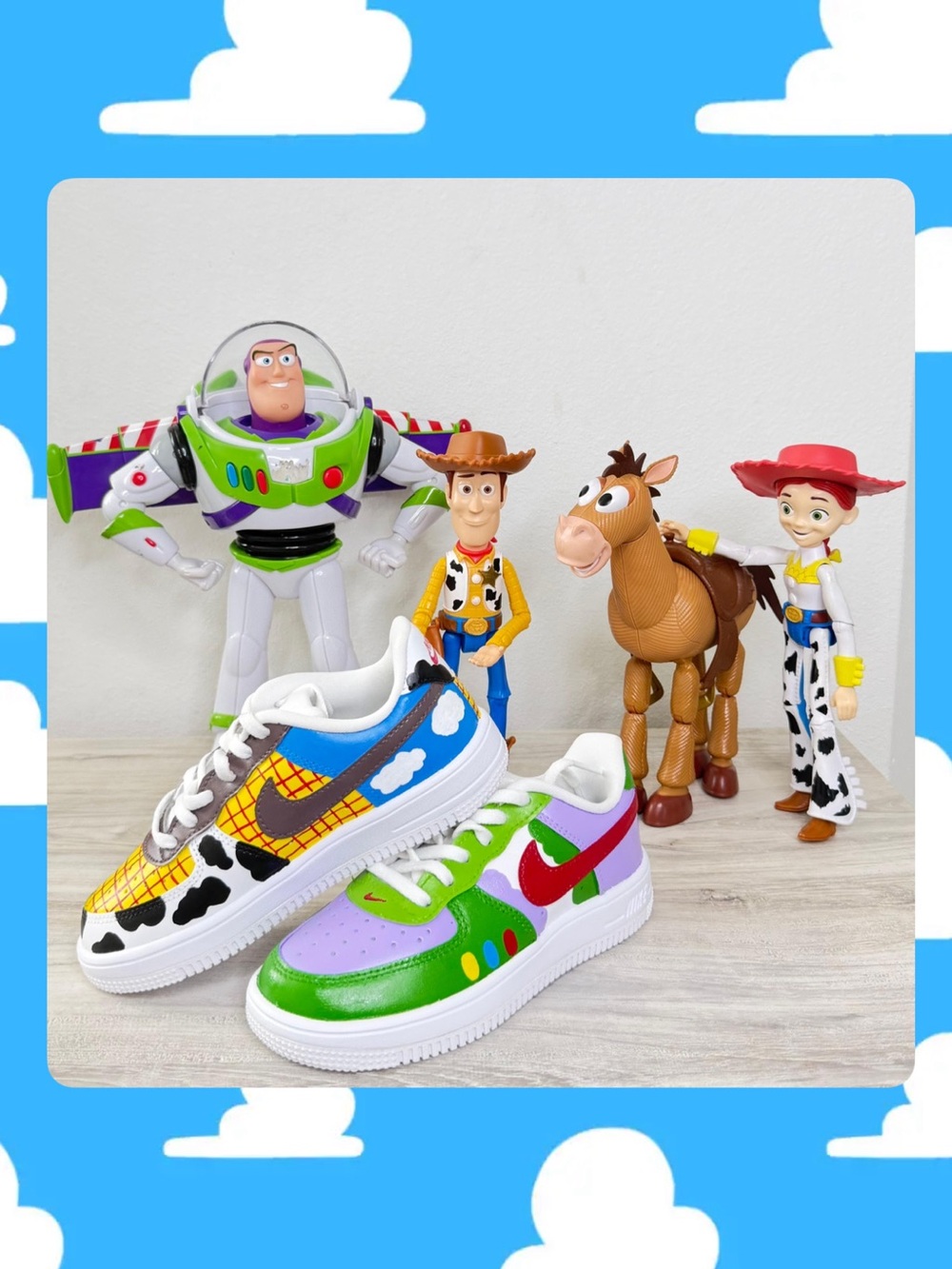 Toy Story Inspired Kids Sneakers in Green, Blue & Purple - Character Style